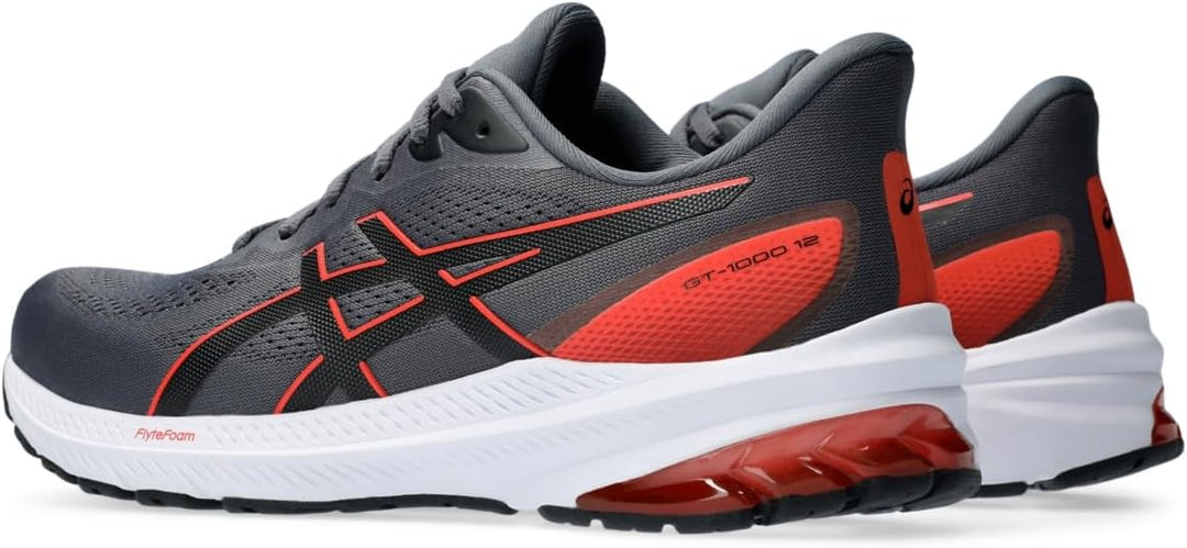 ASICS Herren Gt-1000 12 Sneaker 41.5 EU Carrier Grey True Red, 41.5 EU Carrier Grey True Red