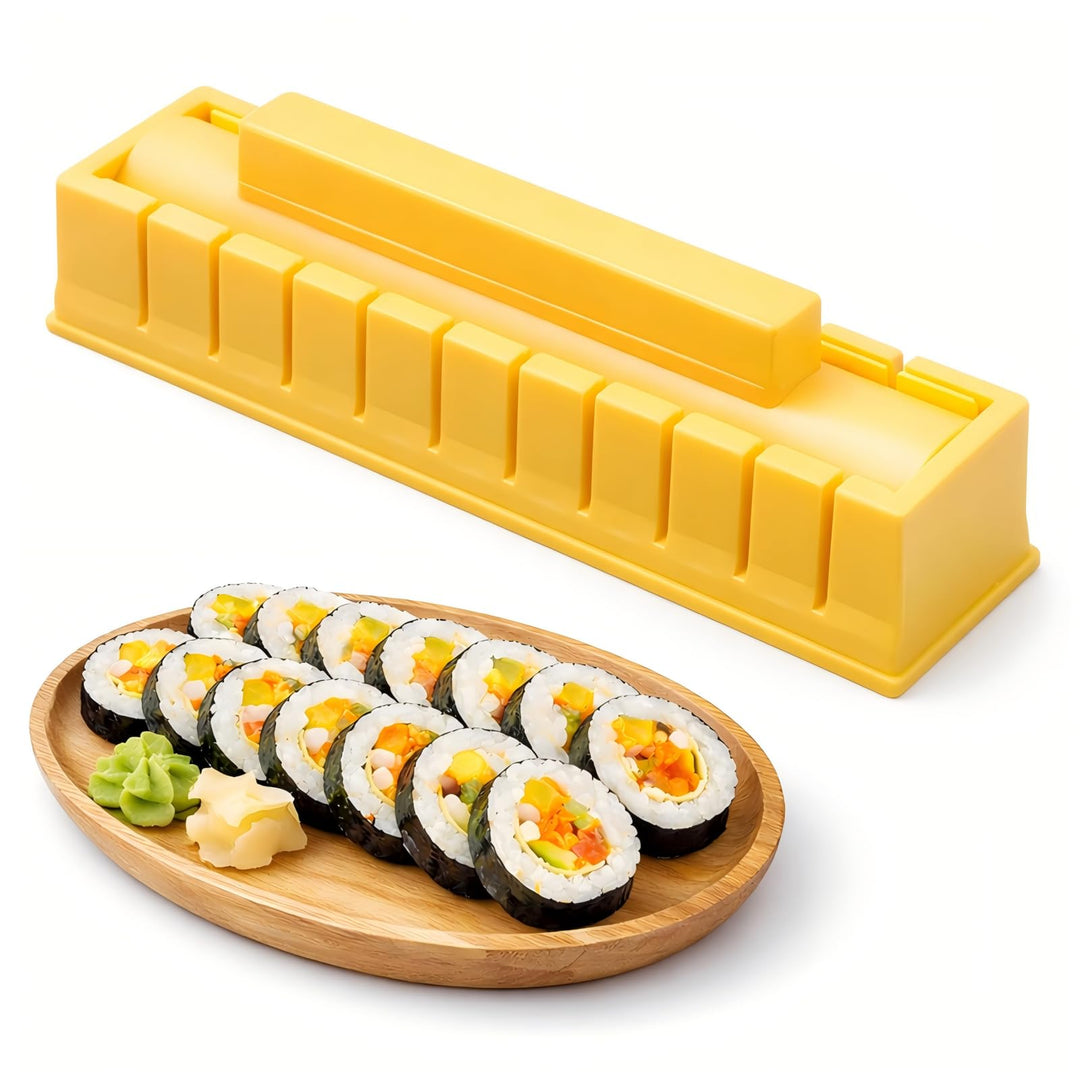 Sushi Maker Set 4-TLG. für Anfänger & Kinder – DIY Sushi Form mit Presse für quadratische Rollen – K