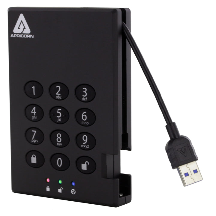 Apricorn 1 TB Aegis Schloss mit Zahlenkombination zum Verschlüsseln Einer USB 3.0 256-Bit AES XTS tr