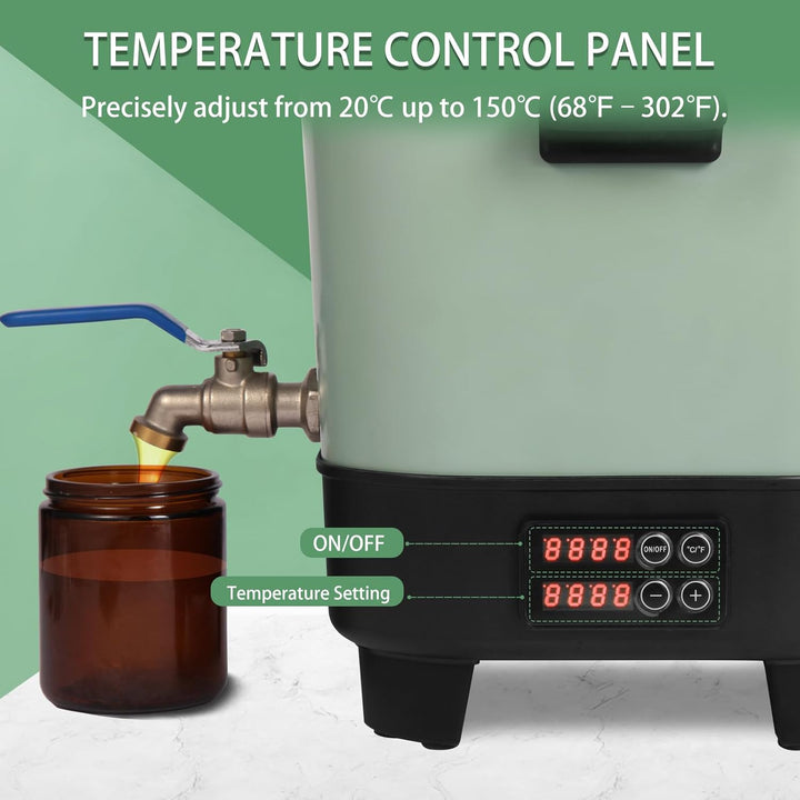 6,5L elektrischer Wachsschmelzer für Kerzen- und Seifenherstellung – Digitales Temperaturdisplay mit