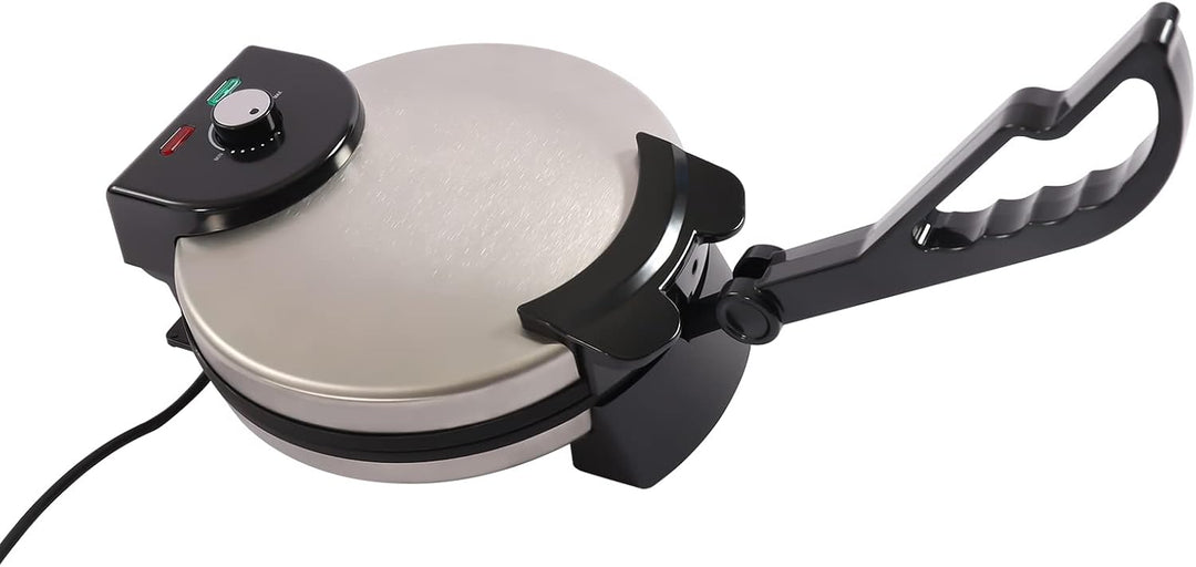 Tortilla Presse 25,5cm 1800W - Roti Maker Antihaft Crêpes Maker Doppelseitige Heizung Electric Chapa
