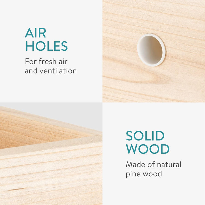 Navaris Hummelhaus aus Holz und Metall - 30x20x14,5cm Hummelkasten - Garten Nistkasten Insektenhotel