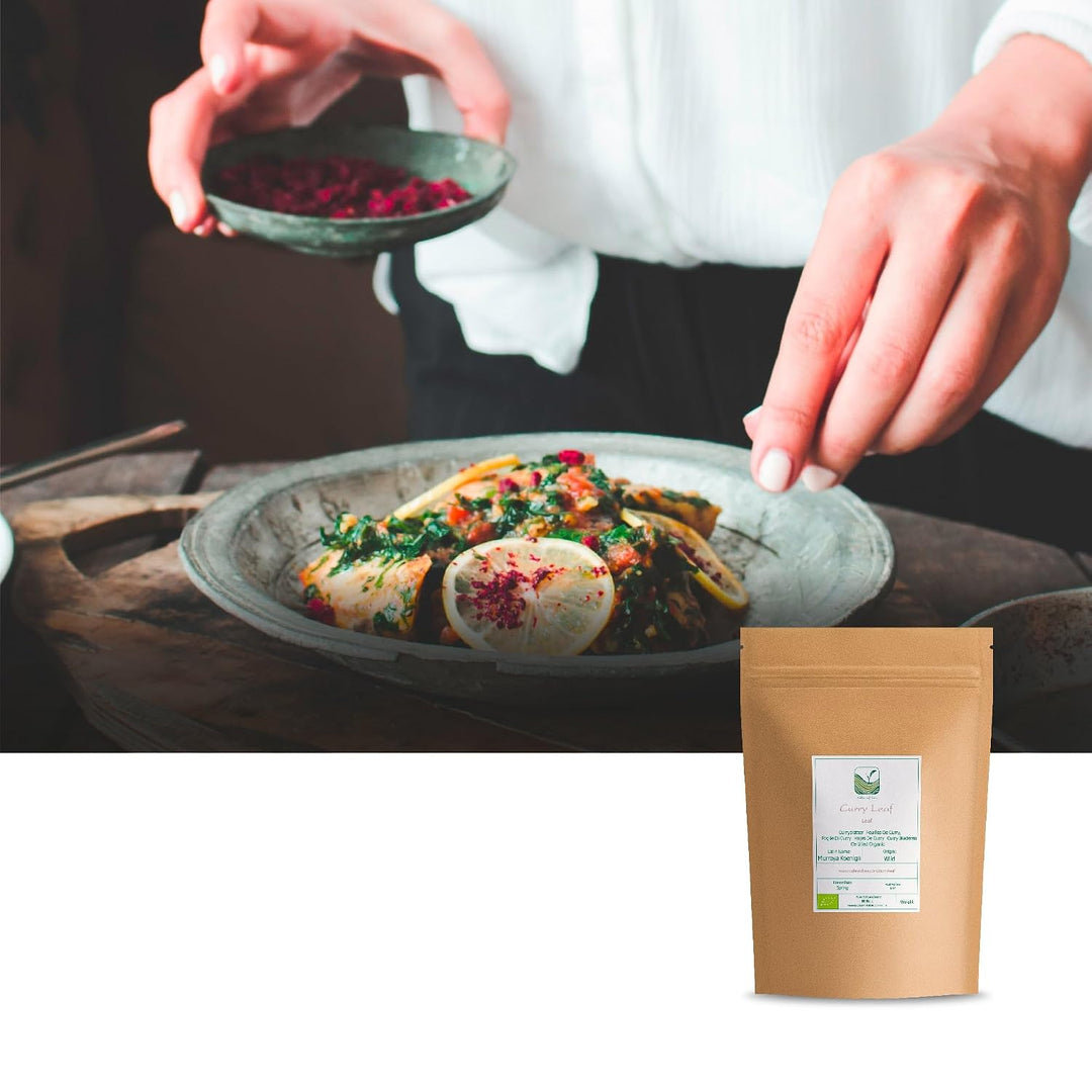 Valley of Tea Curryblätter, getrocknetes Bio-Gewürz – frische Curryblätter zum Kochen – aus Indien,