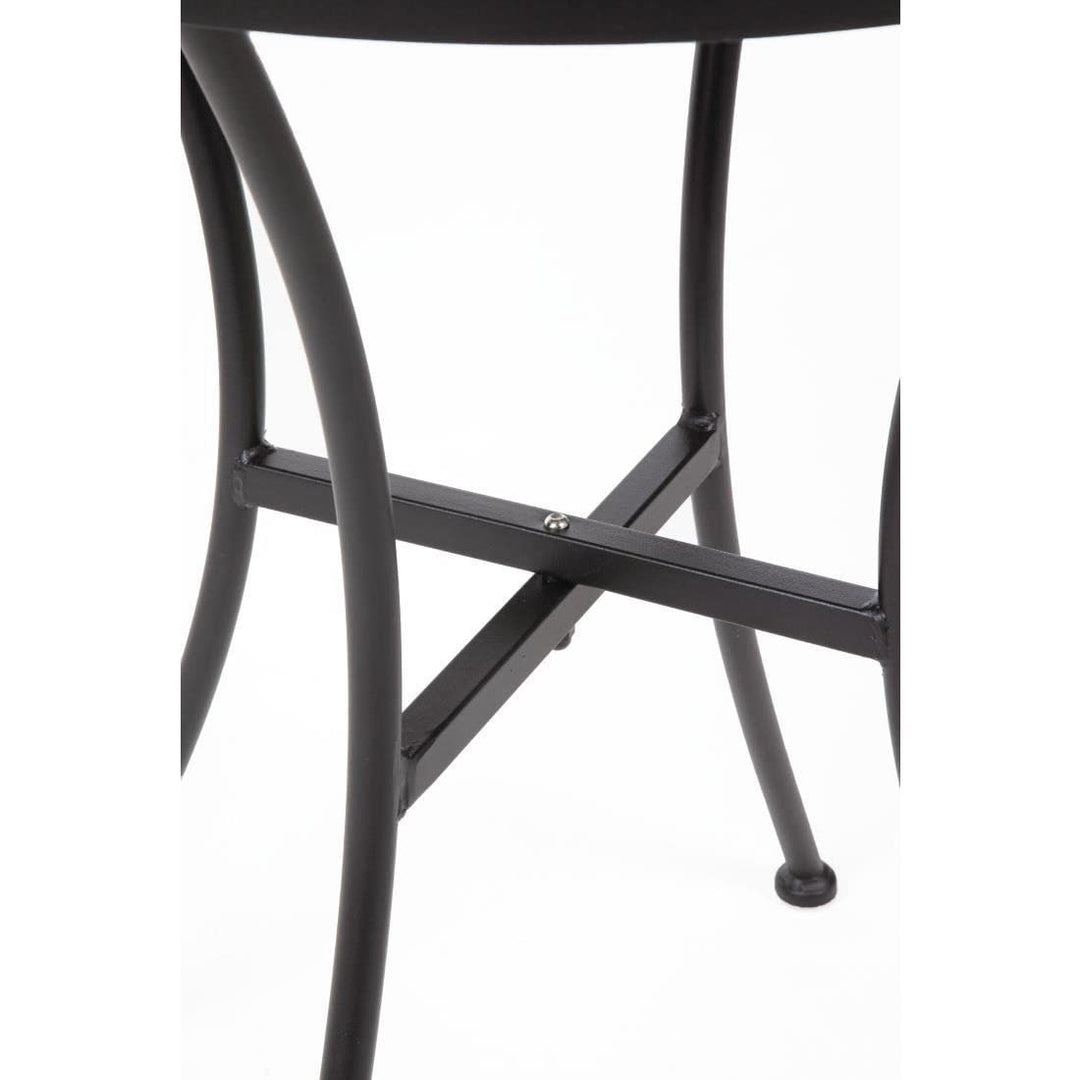 Bolero Bistrotisch aus Stahl, gemustert, rund, für Restaurant, Bar, Café, Schwarz