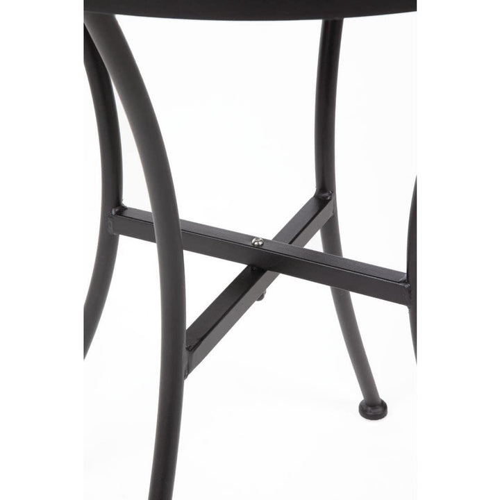 Bolero Bistrotisch aus Stahl, gemustert, rund, für Restaurant, Bar, Café, Schwarz