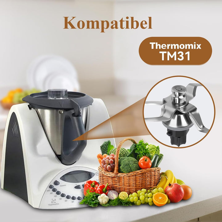 XUNNIU Messer für Vorwerk Thermomix TM31- SUS420 Edelstahlmesser für Thermоmix Messer TM31 - Küchenm