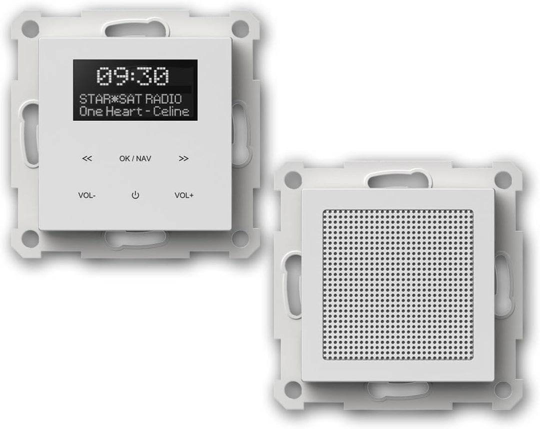 LOGIQ Unterputz Radio mit 2W RMS Lautsprecher, DAB+, UKW und Bluetooth, OLED-Display, Weck- und Slee