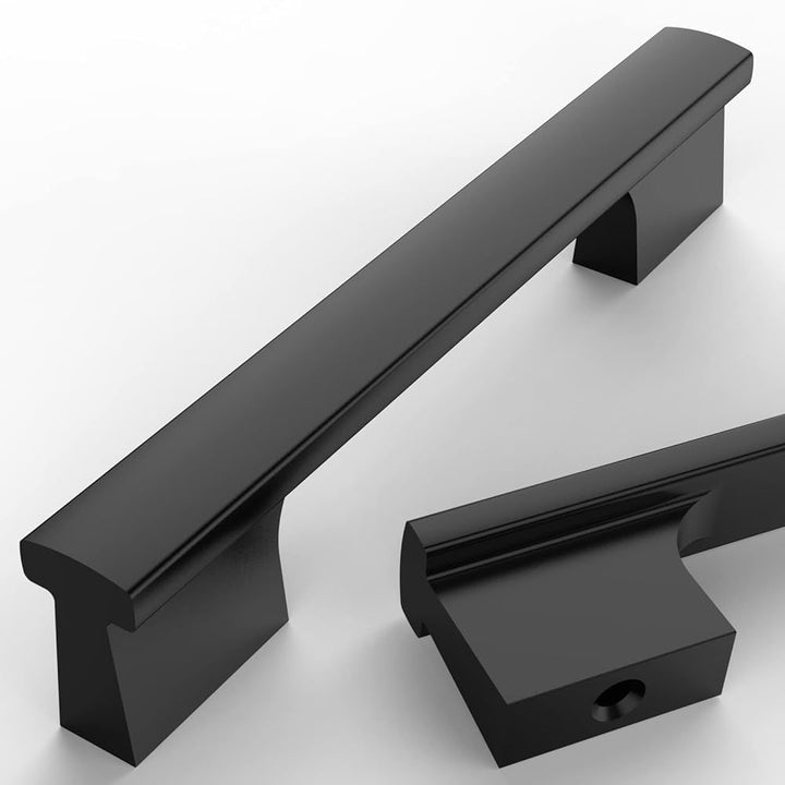 Amerdeco 10 Stück Möbelgriffe Schwarz, 96mm Lochabstand, Aluminiumlegierung Schubladengriffe & Schra