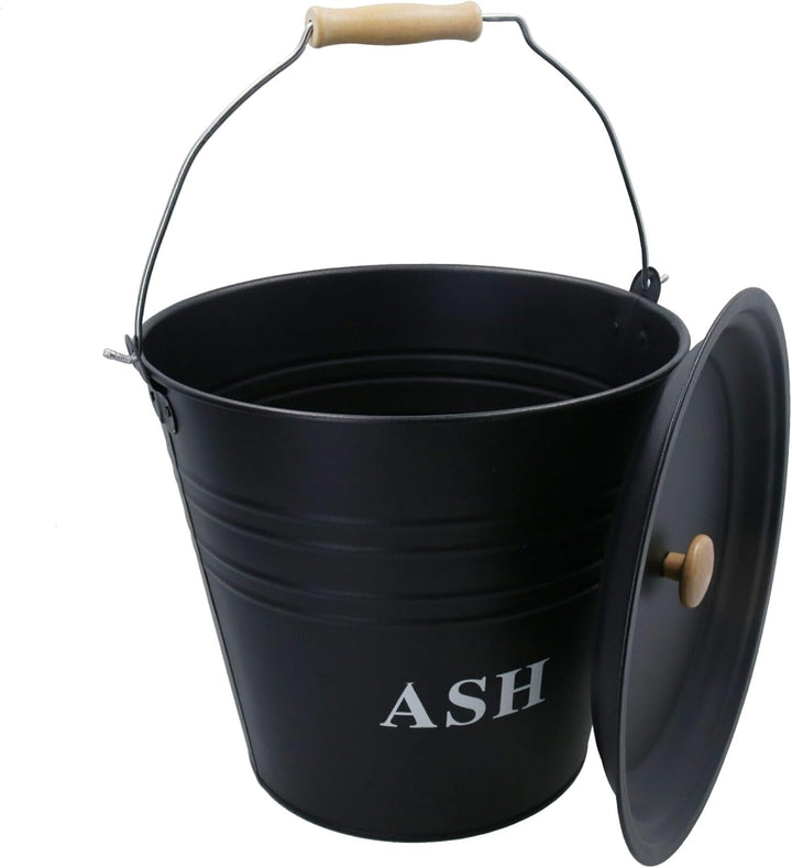 AB Tools Aschekübel aus Metall, 12 l, Deckel mit Deckel, Kamin, Kamin Mülleimer, Scuttle Halter, Koh