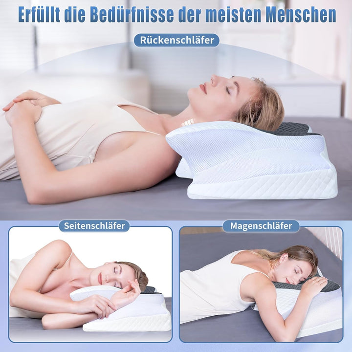 SAHEYER Nackenkissen Memory Foam Orthopädisches Kissen, Ergonomisches Kopfkissen Nackenstützkissen,