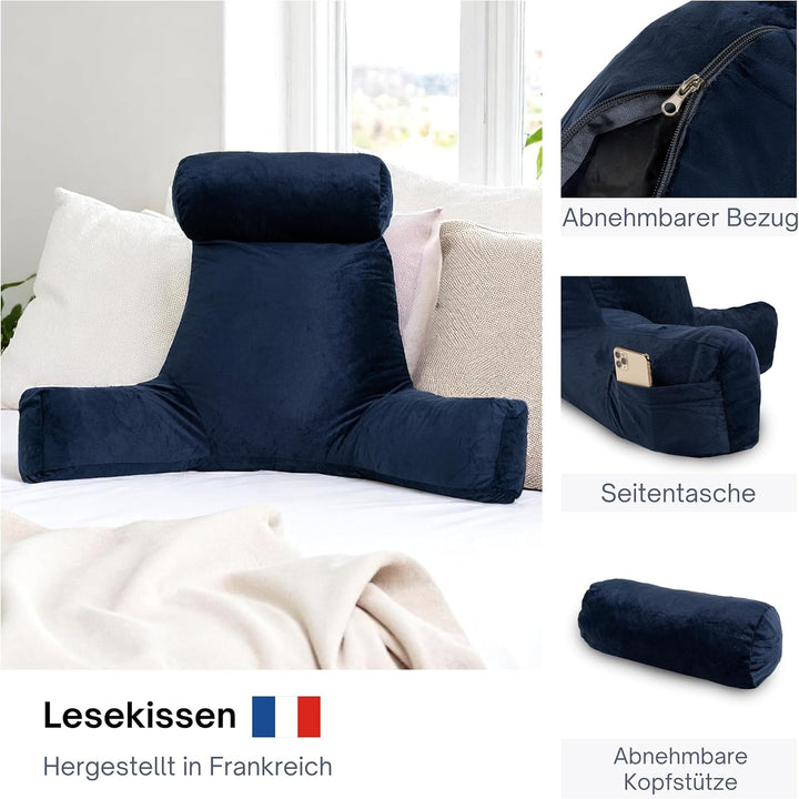 bananair – Lesekissen für Bett und Sofa aus Samt – Abnehmbare, Maschinenwaschbare Hülle – Weich & Ko