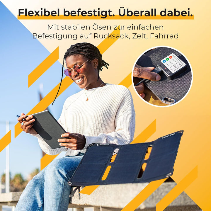 Sunnybag® SUNBOOSTER 21 Solarpanel [Faltbar & Effizient!] – Solarladegerät (Wasserfest & Robust) – S