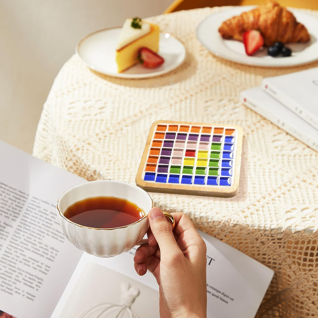Graplan 3 Stück Mosaik Bastelset Untersetzer,Mosaiksteine Untersetzer Set,Porzellan-Mosaik Kreatives