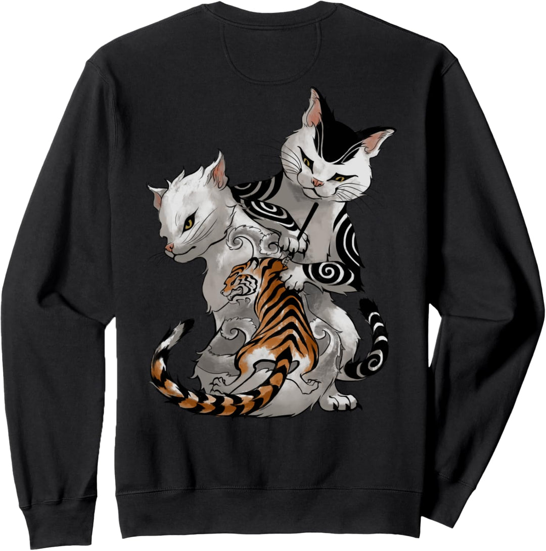 Japanische Tätowierer Katze führen Irezumi durch Sweatshirt