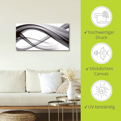 ARTland Leinwandbilder Wandbild Bild auf Leinwand 60x30 cm Abstrakte Bilder Gegenstandslos S7KQ Schw