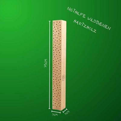 Bienenhotel Stamm Insektenhotel Wildbienen Eiche Massivholz Hartholz Wildbienenhotel Nisthilfe Biene
