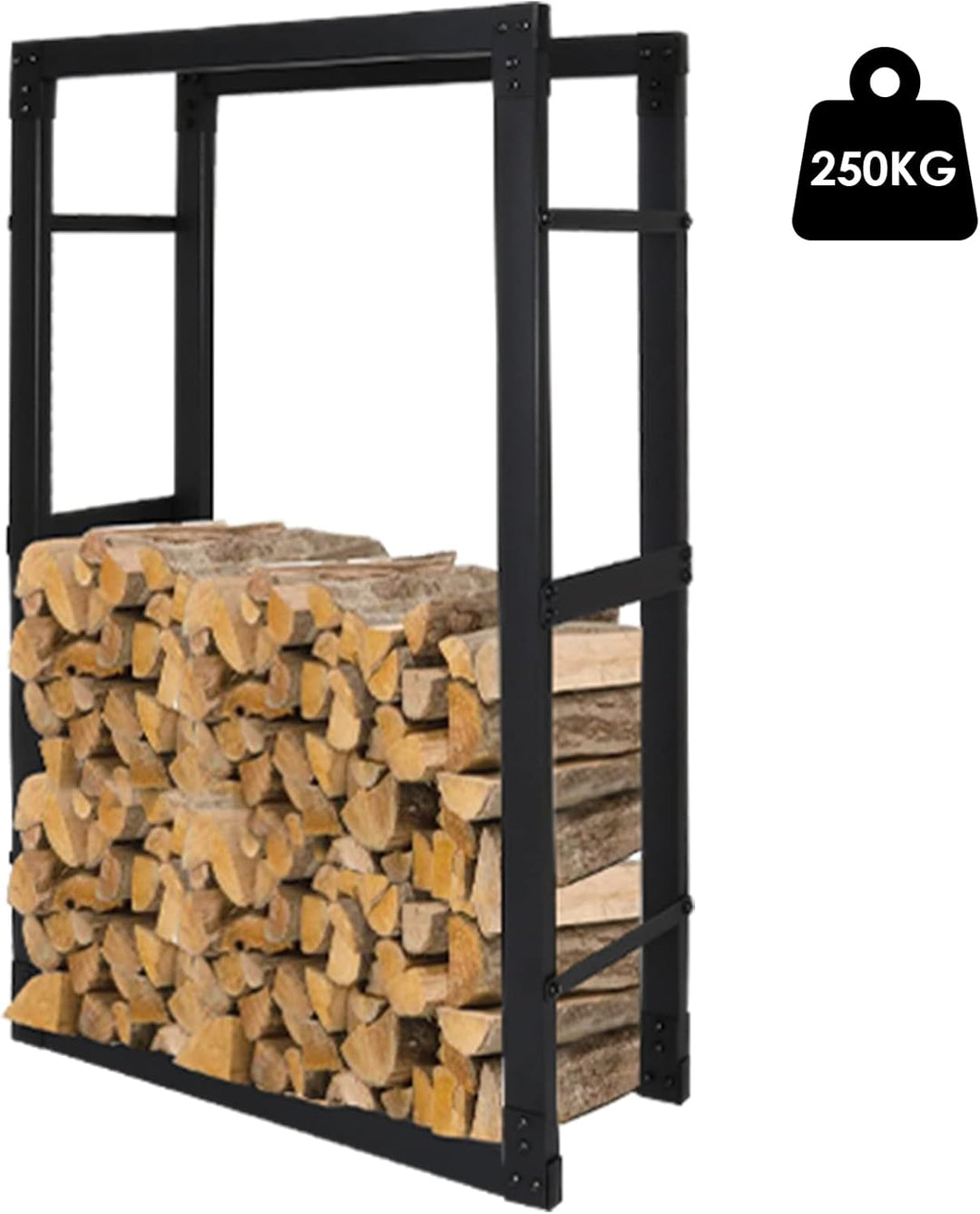Fiqops Kaminholzregal Brennholzregal aus Stahl, stabil Brennholz Holzhalter, für Innen Aussen, Gröss