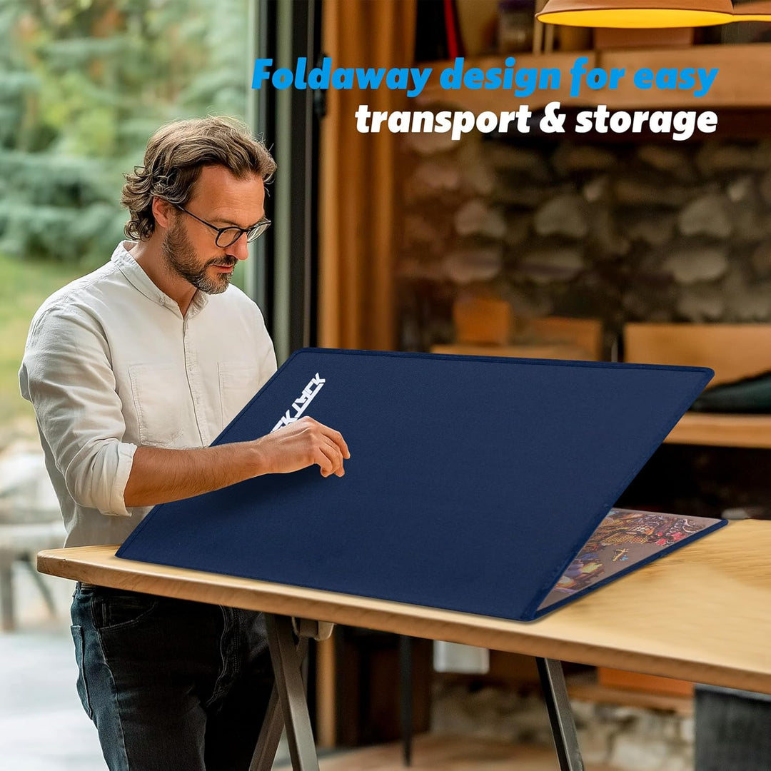 Tektalk faltbares Puzzle Board mit 6 Bunten Sortierschalen, tragbare Puzzlematte mit transparenter w