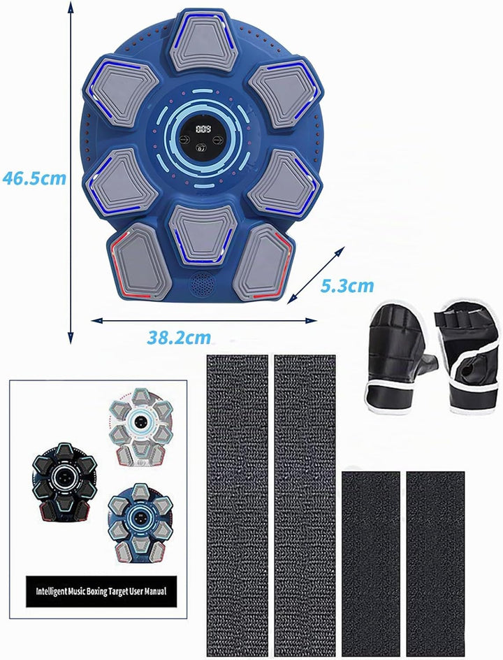 Music Boxing Machine für Erwachsene, Wandmontierte LED Licht Bluetooth Musikboxing Maschine Blau-8 S