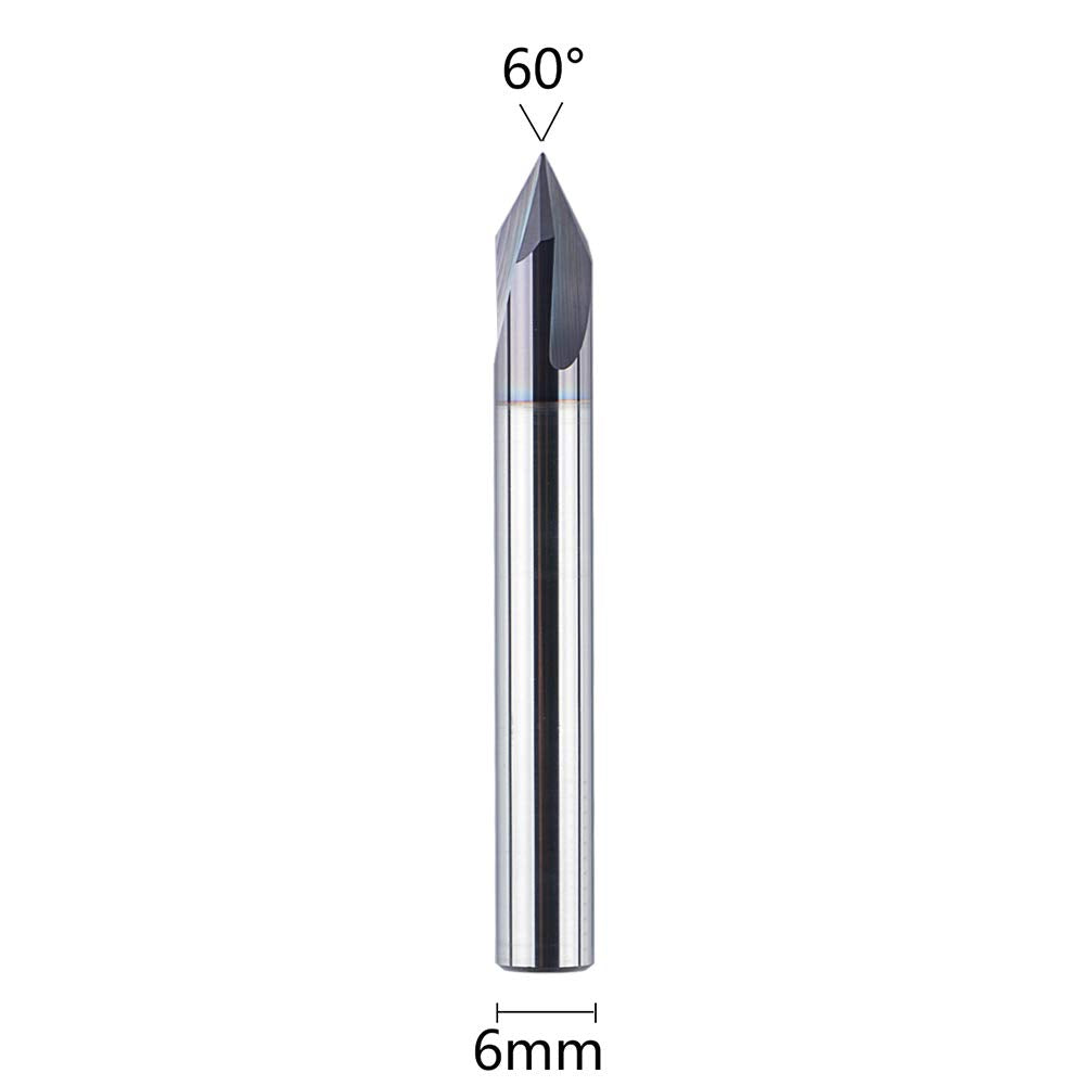 SpeTool Fasenfräser Gravierfräser 3 Flöten V Nutfräser 6mm Schaft 60 Grad VHM Gravierstichel Schaftf