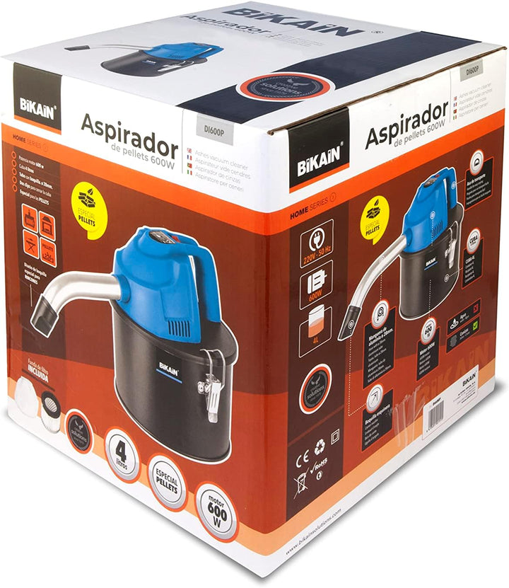 Aschesauger Pelletofen - Modell DI600P - 600 Watt Motorleistung - 4 Liter Fassungsvermögen - HEPA-Fi