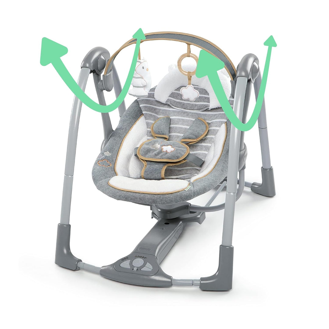 Ingenuity Swing 'n Go Deluxe Babyschaukel & Babywippe, 5 Geschwindigkeiten, Musik, Plüschtiere, 0–9