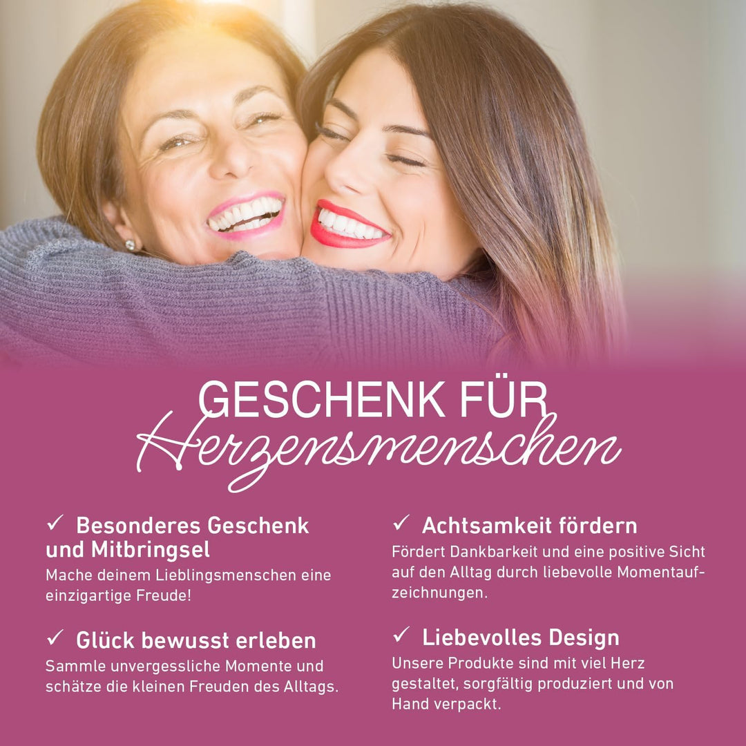 Glücks- Marmeladenglasmomente – Geschenk für Frauen, Schwester, Mitbringsel, Kleinigkeit Mit Glas, M