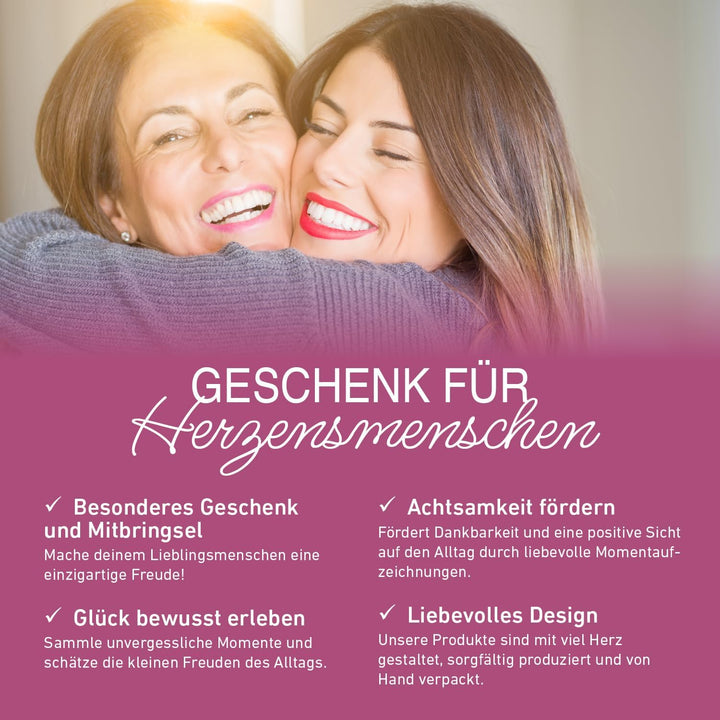 Glücks- Marmeladenglasmomente – Geschenk für Frauen, Schwester, Mitbringsel, Kleinigkeit Mit Glas, M