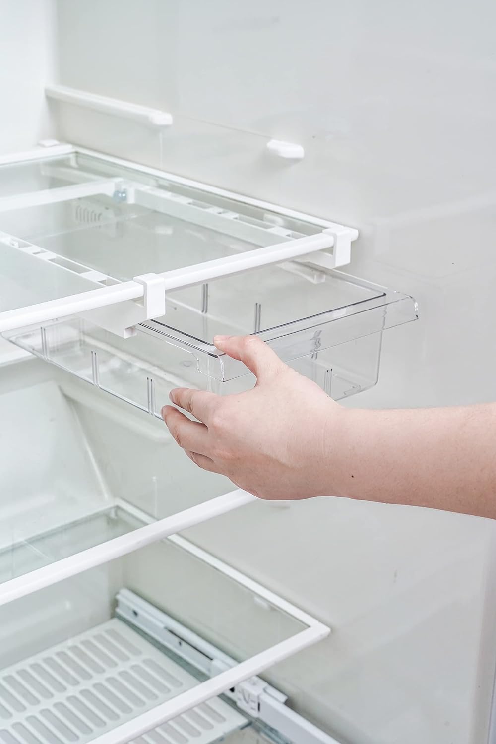 YekouMax Fridge Organizers - Includes 1 Drawers and 2 Dividers, Stackable Storage Box, Kitchen Organ