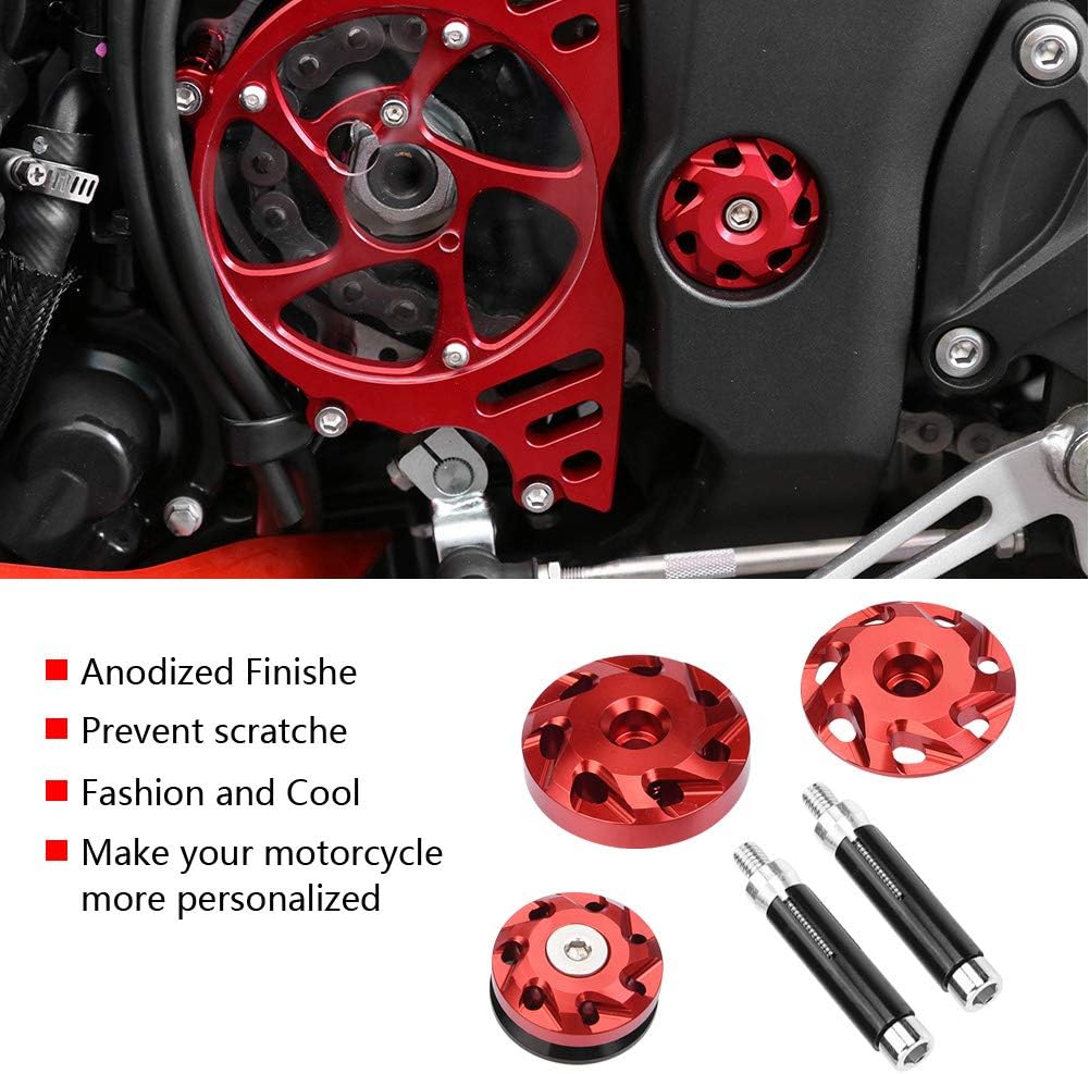 KIMISS Motorrad Rahmen Loch Dekorative Rahmenloch Abdeckkappe Kappe Z1000 1000 Z1000S Z1000SX(Rot)