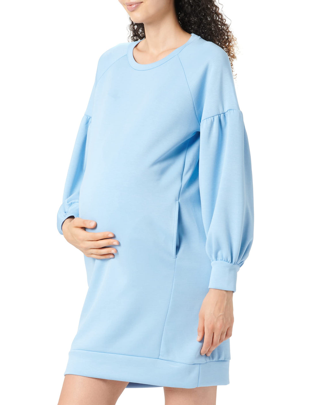 MAMALICIOUS Damen Mljocelyn L/S Sweat Abk Dress A. Kleid M Placid Blue, M Placid Blue