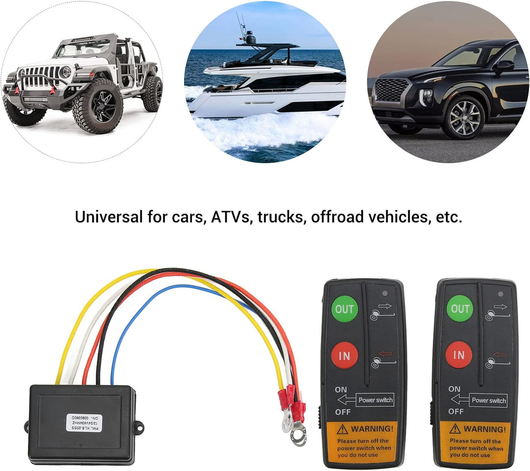 BOROCO Wireless Elektrische Seilwinde Motorwinde Controller, 75 Fuss Reichweite 12 V 24 V hohe Empfi