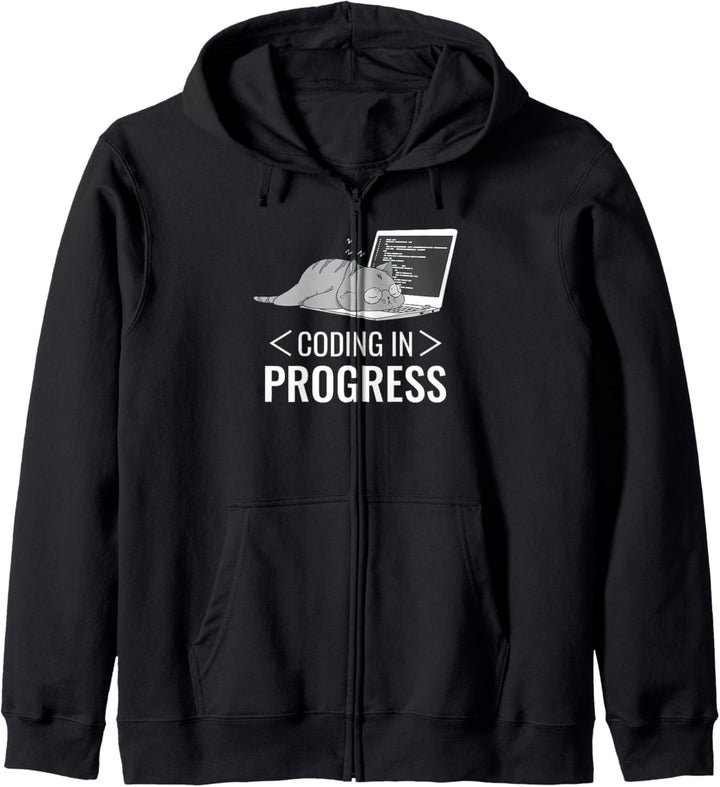 Programmieren Computer Nerd Katze Kapuzenjacke