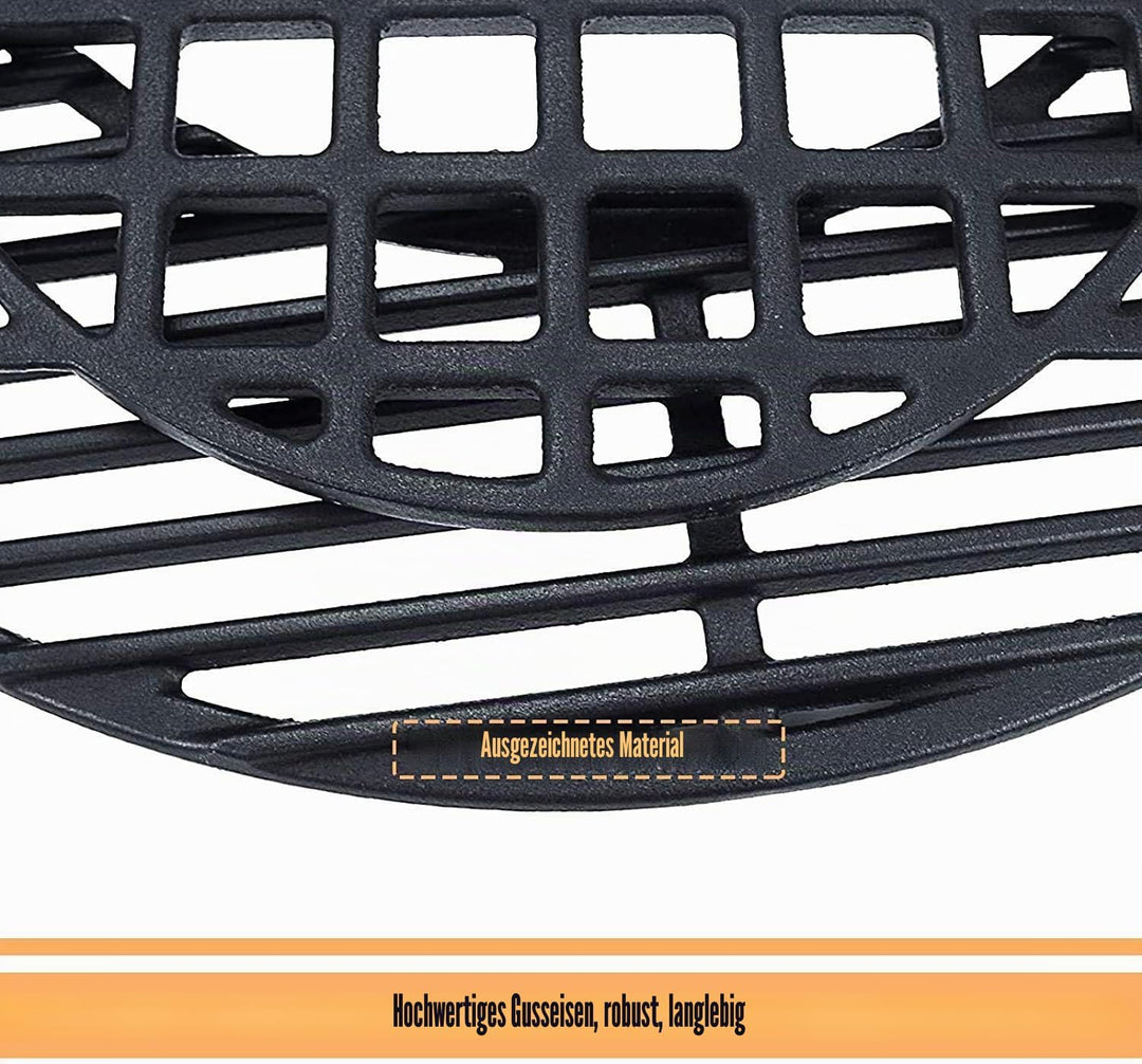 GFTIME Gusseisen Rost-in-Rost Grillrost mit Sear Grillrost für Weber 57cm Holzkohlegrills, Gourmet S
