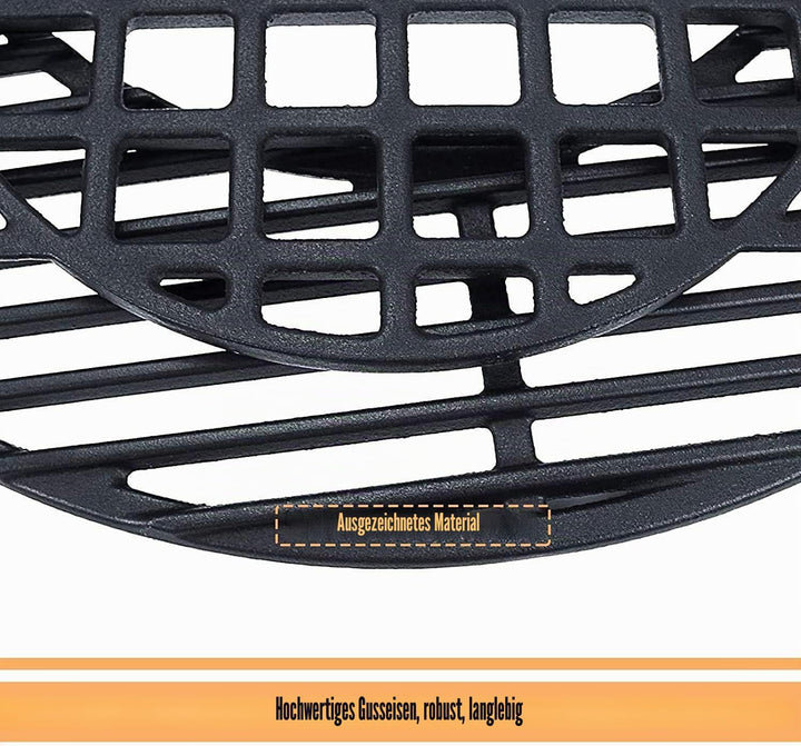 GFTIME Gusseisen Rost-in-Rost Grillrost mit Sear Grillrost für Weber 57cm Holzkohlegrills, Gourmet S