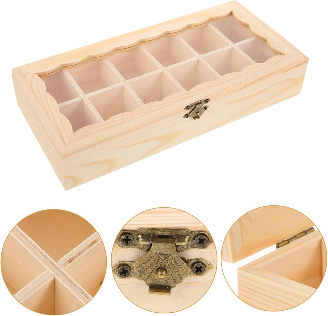 DIYEAH Holzkiste Mit Deckel Kleine Aufbewarungsbox Aus Holz Zum Basteln Und Organisieren Für Zuhause