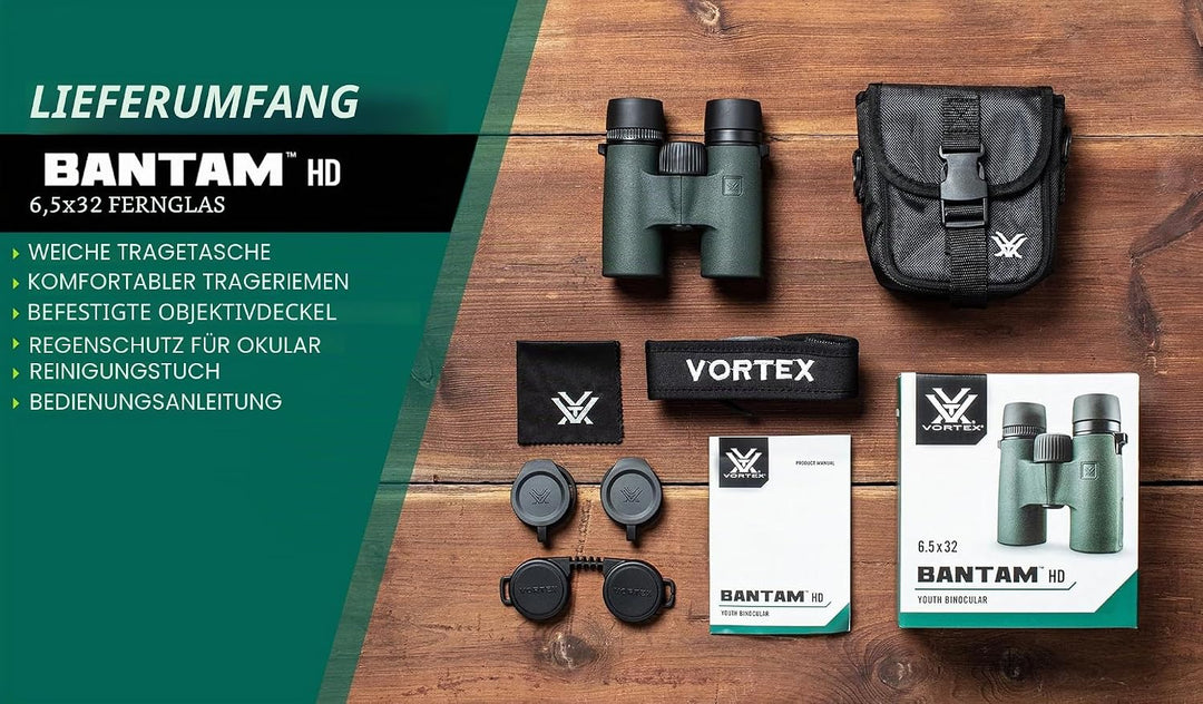 Vortex Optics Bantam HD 6,5 x 32 Jugendfernglas – HD optisches System, XR-Objektivbeschichtungen, Gu