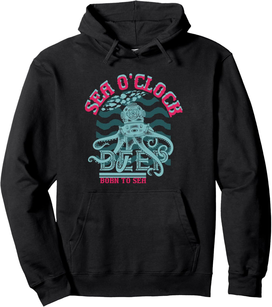 SEA O'CLOCK DEEP SEA Vintage Octopus Pullover Hoodie
