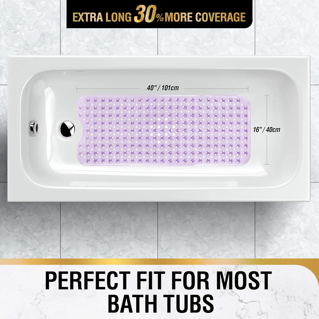 HITSLAM Badewannenmatte rutschfest, 101 x 40cm Extra Lange Antirutschmatte Badewanne, Duschmatte rut