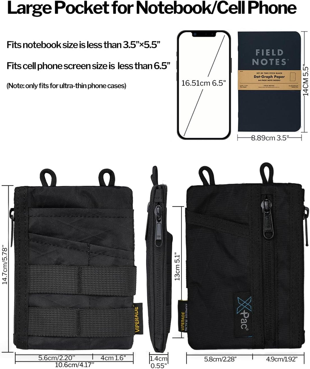 VIPERADE VE18N X-Pac EDC Tasche Werkzeug Organizer, multifunktionale kleine Werkzeugtasche mit 6 Tas