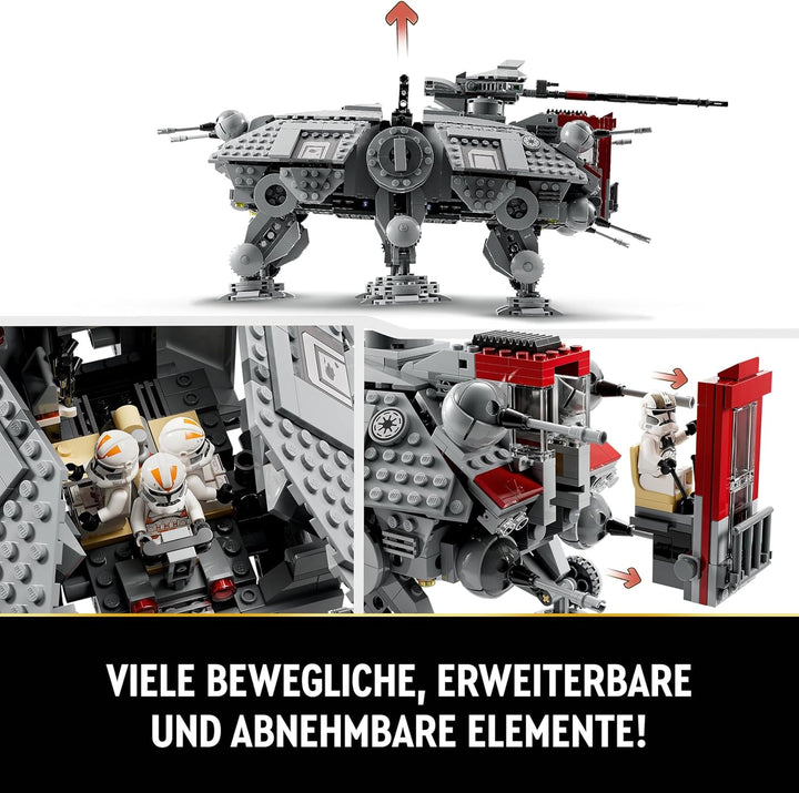 Lego Star Wars at-TE Walker, Bewegliches Spielzeugmodell, Set mit Minifiguren inkl. 3 Klonsoldaten,