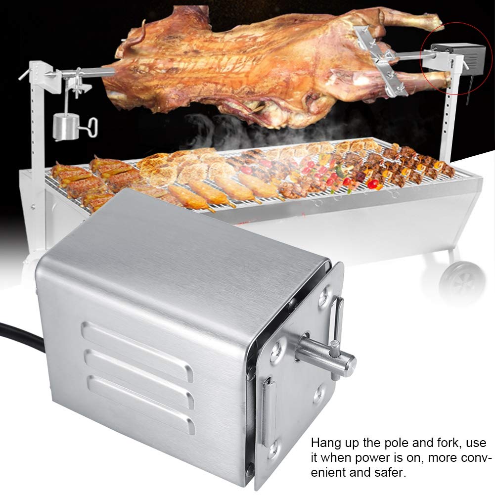 Edelstahl Grillmotor für Grillspiess Drehspiess BBQ Rotisserie Motor Spanferkelgrill Motor Grill Zub