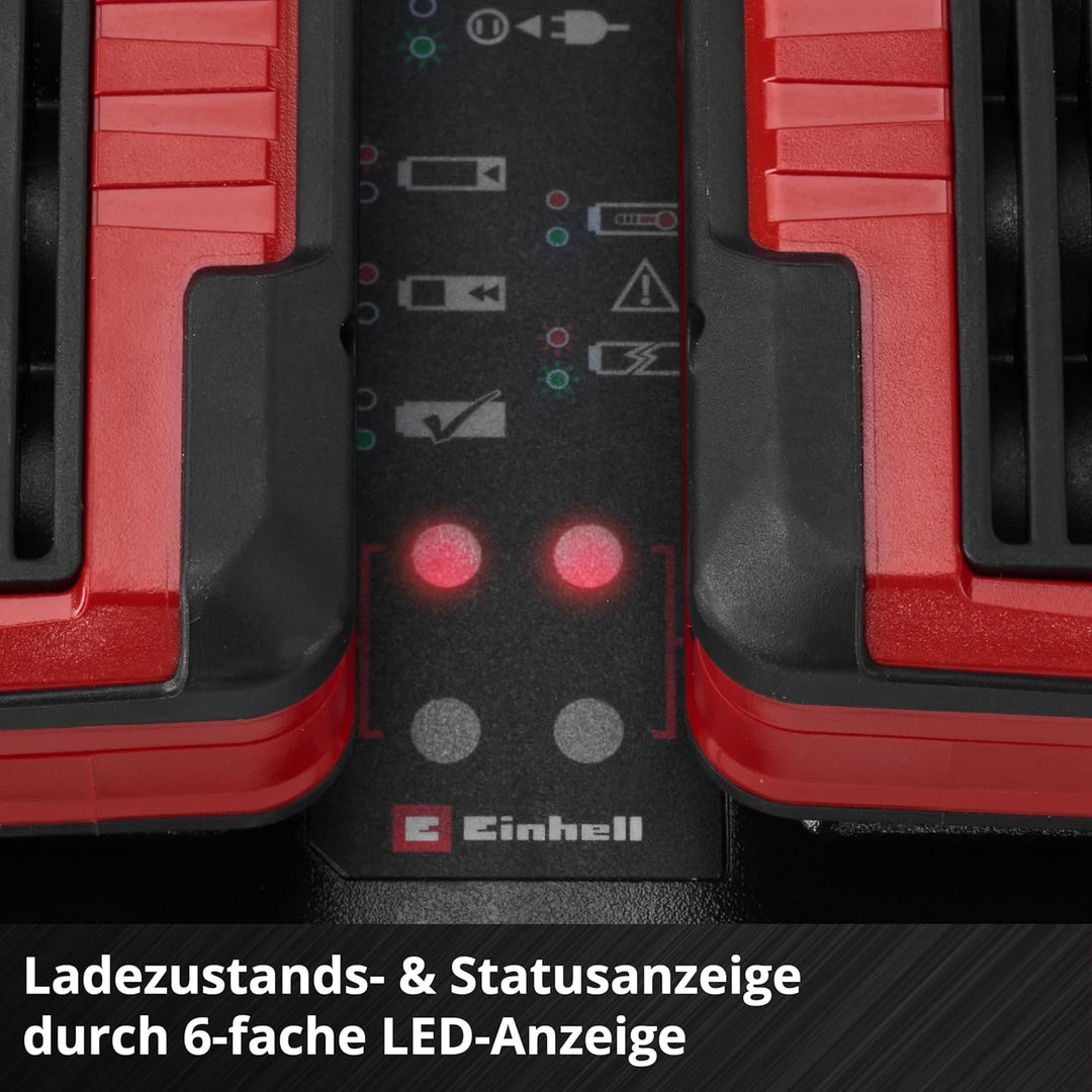 Original Einhell Ladegerät Power X-Twincharger 4A Power X-Change (18 V, gleichzeitiges Laden von 2x