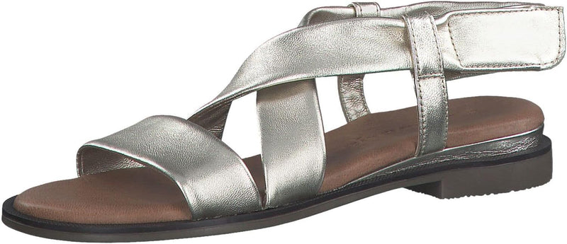 Tamaris Damen Sandaletten, Frauen Sandalen,TOUCHit-Fussbett 36 EU Gold Light Gold, 36 EU Gold Light