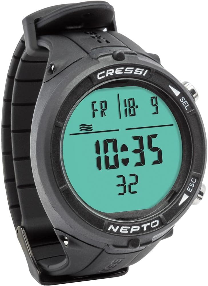 Cressi Nepto Watch Computer - Freitaucheruhr_Computer, Einheitsgrösse, Unisex Erwachsene Schwarz, Sc