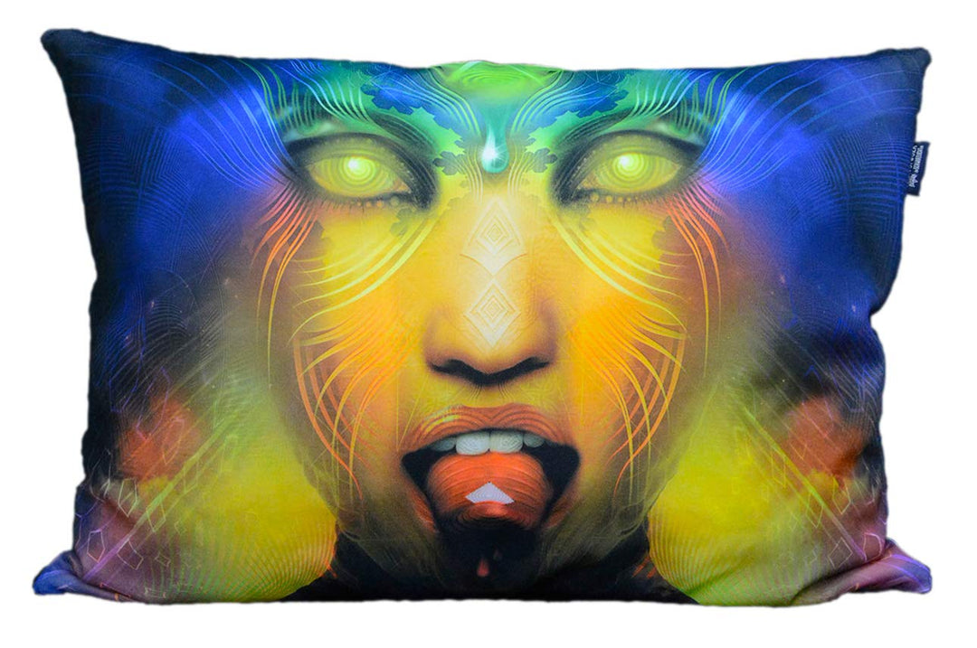 PSYWORK Schwarzlicht Kissen Neon Vermilion, 70x90cm