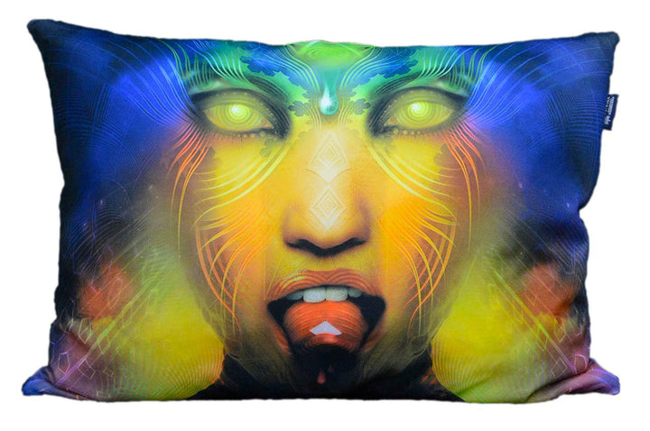 PSYWORK Schwarzlicht Kissen Neon Vermilion, 70x90cm