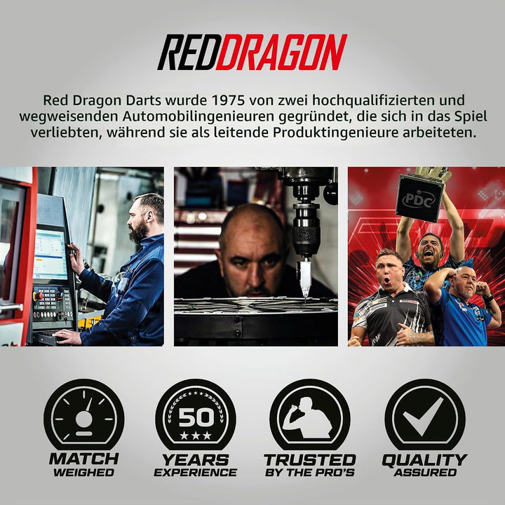 RED DRAGON Dragonfly 3: 20g, 22g oder 24g Tungsten Darts mit Flights und Schäfte, 22G