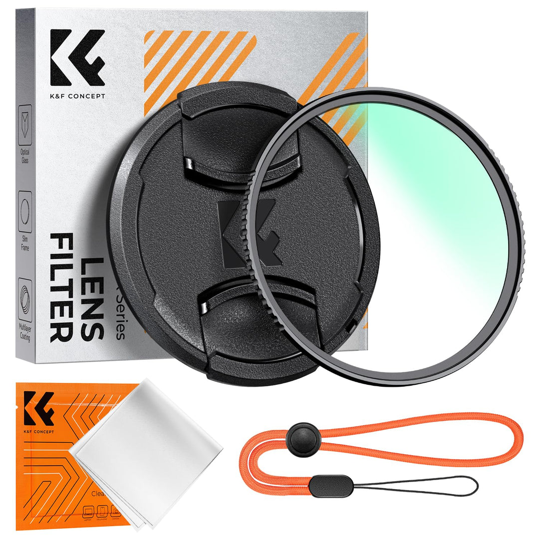 K&F Concept Nano K-Serie 72mm UV Filter mit Objektivdeckel,Reinigungstuch,Schutzfilter mit 18 Schich