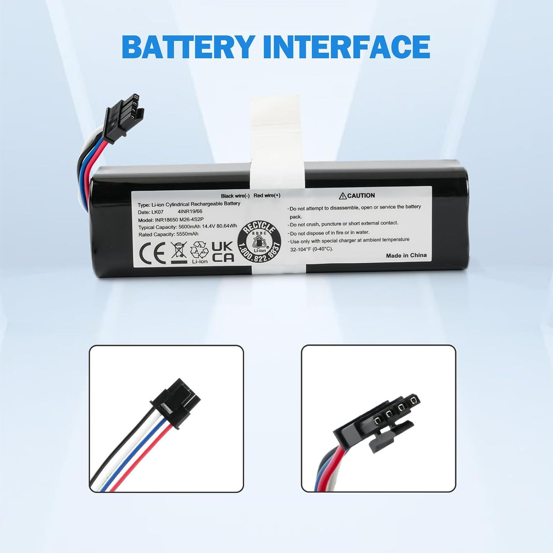 14,4 V 5600 mAh Li-Ion Akku Kompatibel mit Eufy Robovac L70 Hybrid, T2190, T2190G21, 360 S9, X90, X9